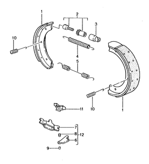 (New) 911/924/944/928/968/Boxster/Cayman Parking Brake Shoe Set 1977-13