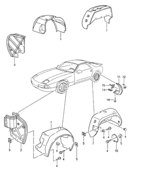 (New) 928GTS Rear Wheel Liner Left 1992-95
