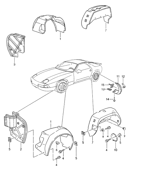 (New) 928GTS Rear Wheel Liner Right - 1992-95