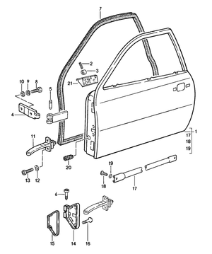 (New) 924/944/968/928 Door Stop Bracket Left 1979-95