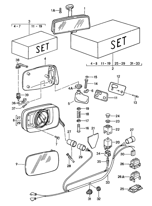 (New) 911/928 Door Mirror Switch 1987-95