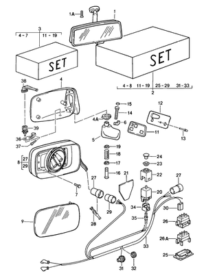 (New) 911/928 Door Mirror Switch 1987-95