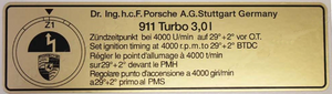 (New) 911 930 EU/ROW Turbo Timing Decal - 1975-77