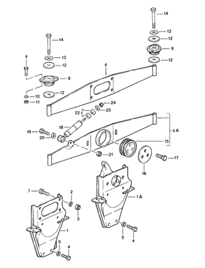 (New) 911 Cabriolet Engine Mount Bracket 1982-89