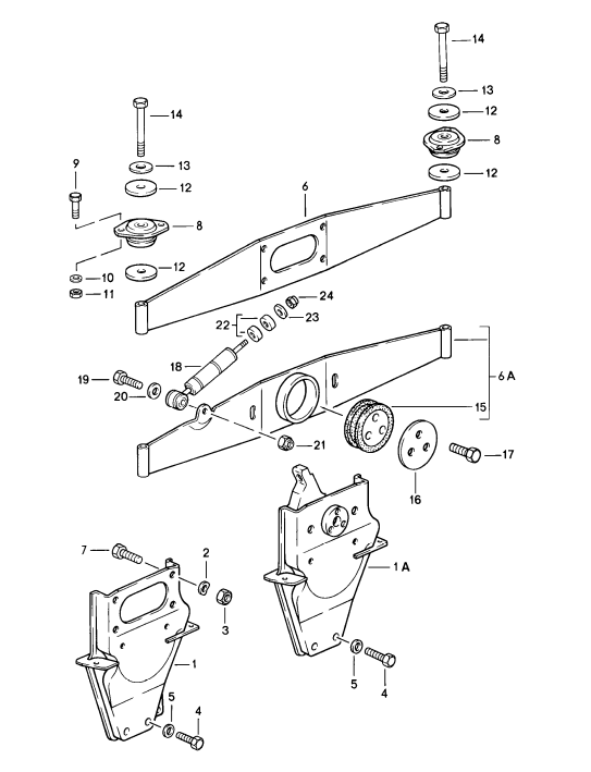 (New) 911 Cabriolet Engine Mount End Plate 1982-89