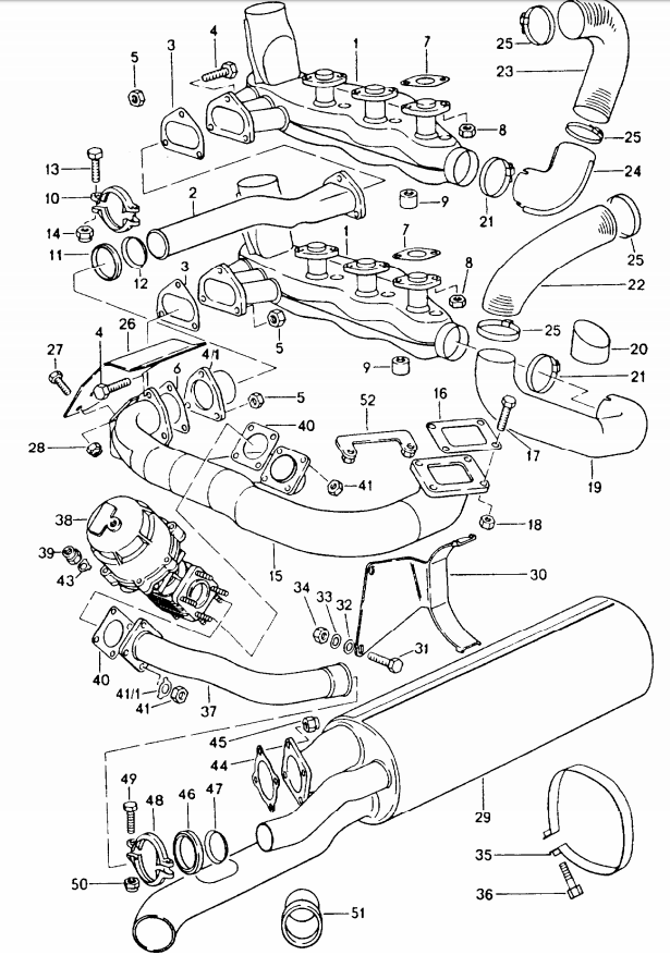 (New) 911 Turbo Exhaust Pipe Support 1976-89