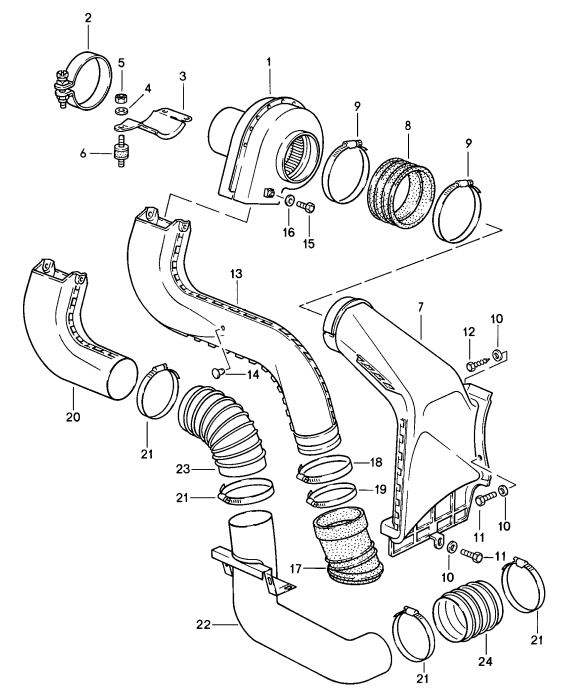 (New) 911 Carrera Additional Blower Rubber Sleeve 1984-89