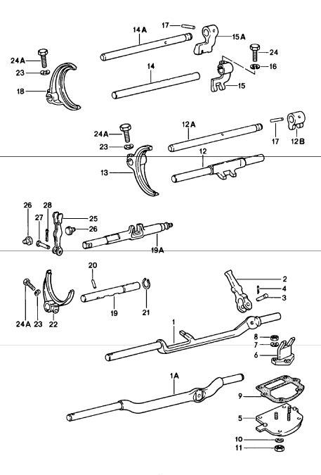 (Used) 911 1st/2nd Shift Fork and Rod 1972-85