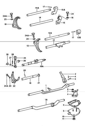 (Used) 911 1st/2nd Shift Fork and Rod 1972-85