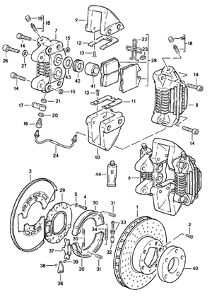 (New) 911 Turbo Pressure Spring for Parking Brake Shoe - 1978-89