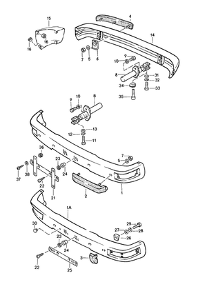 (New) 944 Rear Bumper Cover Left 1982-91