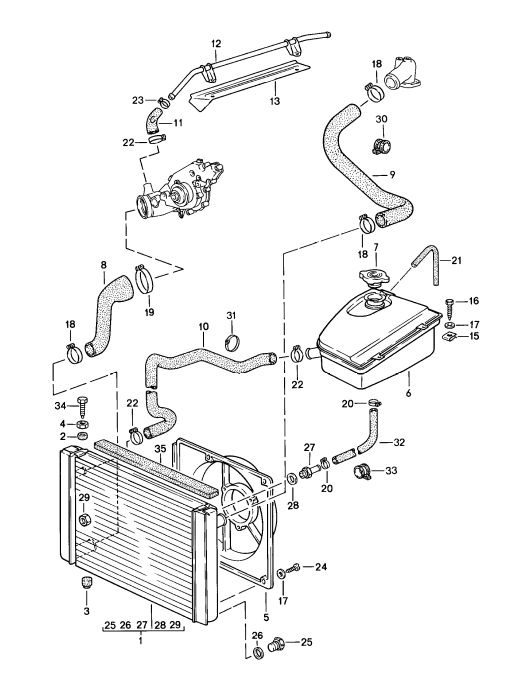 (New) 924, 944, 968 Expansion Tank Hose 1977-95