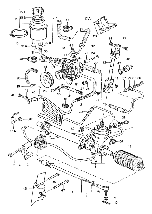 (New) 924/944/968 Power Steering Pressure Hose 1985-95