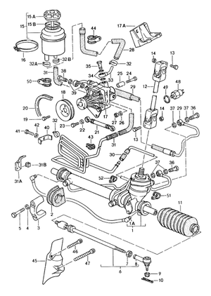 (New) 924/944/968 Power Steering Pressure Hose 1985-95