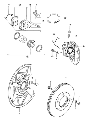 (New) 924S, 944 Front Axle Brake Disc Cover Plate 1982-89