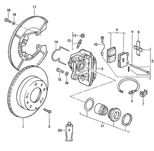 (New) 924/944 Rear Brake Pad Mounting Hardware Kit 1977-89