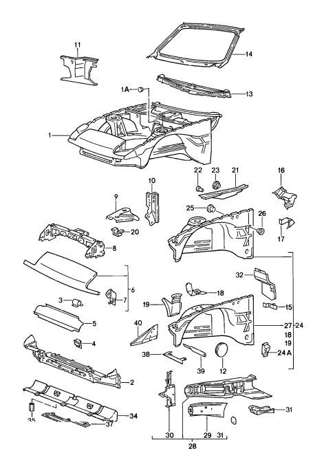 (New) 944 Turbo, 968 Dash/Windshield Crossbeam 1985-95