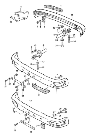 (New) 944, 968 Front Bumper Piping 1985-95