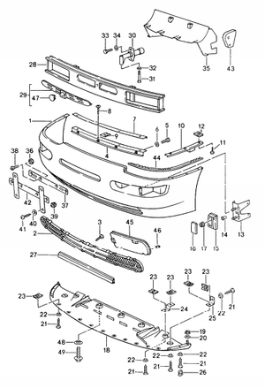 (New) 968 Front Ventilation Grille 1992-95