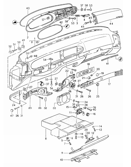 (New) 968 Dashboard Switch Panel Left Black 1992-95