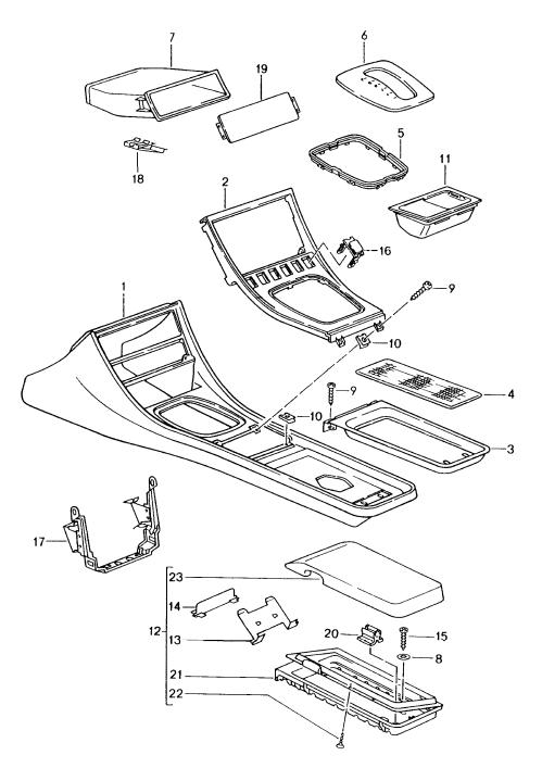 (New) 944, 968 Center Console Cassette Box Lid 1985-95