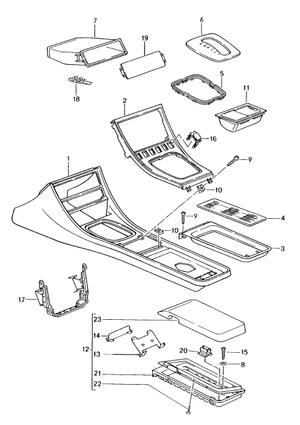 (New) 944, 968 Center Console Cassette Box Lid 1985-95