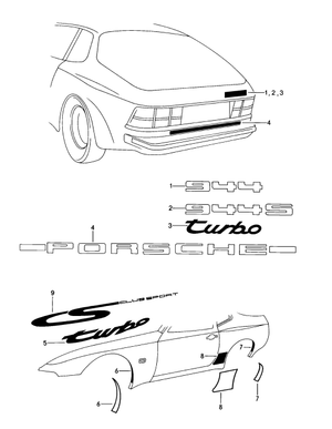 (New) 944 Turbo Emblem Silver 1985-91