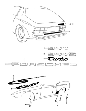 (New) 944 Turbo Fender Decal Black 1985-91