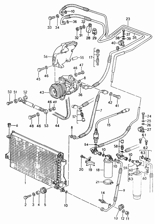 (New) 968 A/C Refrigerant Line 1992-95