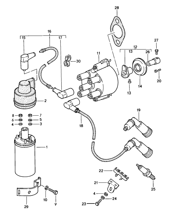 (New) 911/924/944/968/928 Ignition Coil 1983-94