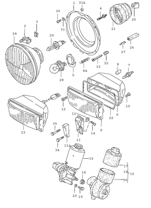 (New) 924, 944, 911 Turbo Auxiliary Headlight Right 1976-89