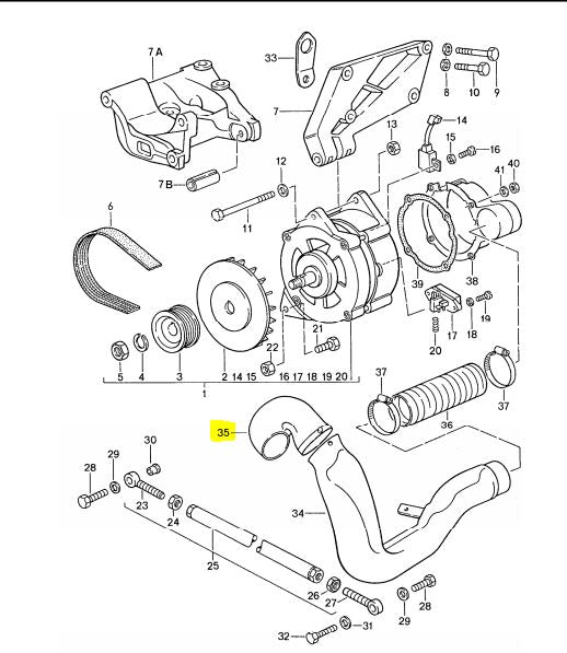 (New) 944 Alternator Air Duct - 1985-91