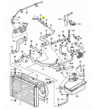 (New) 944 Coolant Reduction Hose - 1985-91