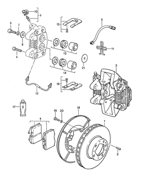 (New) 911/944 Turbo Rear Brake Caliper Spring Plate Kit 1985-98