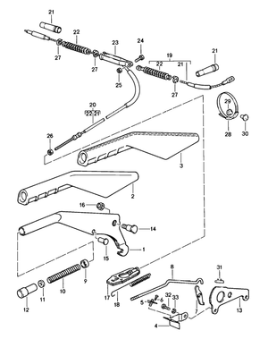 (New) 924S, 944, 968 Parking Brake Cable Short 1986-91