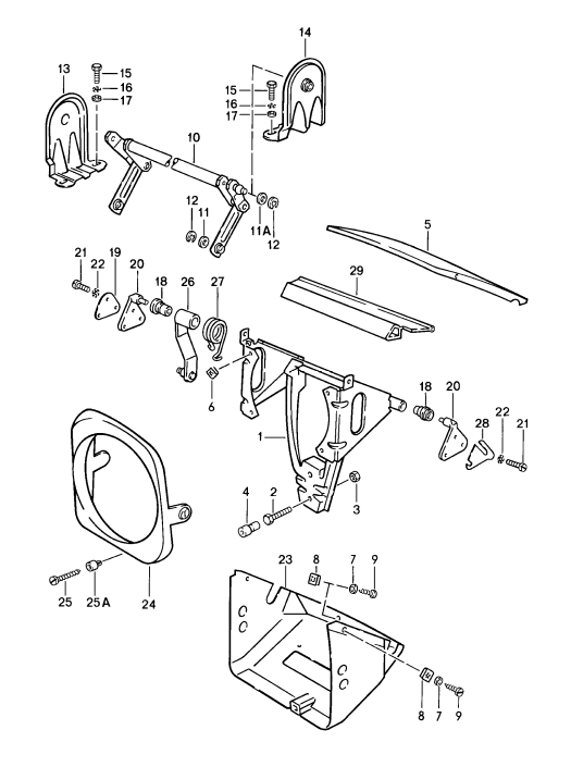 (New) 944 Turbo, 944S2 Pop-up Headlight Housing Cover Left 1985-91