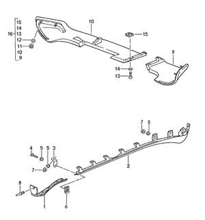 (New) 944 Rear Lower Winged Apron Set 1985-91