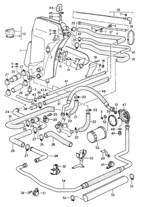 (New) 911 Oil Hose Bottom of Tank to Top of Thermostat
