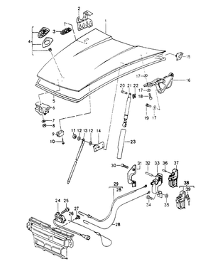 (New) 964/993 Upper Hood Lock 1989-98