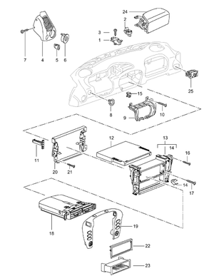 (New) 911, Boxster, Air Conditioning Switch Frame on Dashboard, 2002-05