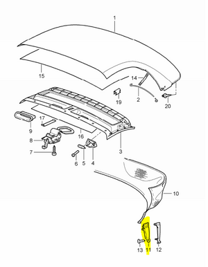 (New) Boxster Convertible Slide Trim Piece - 1997-04