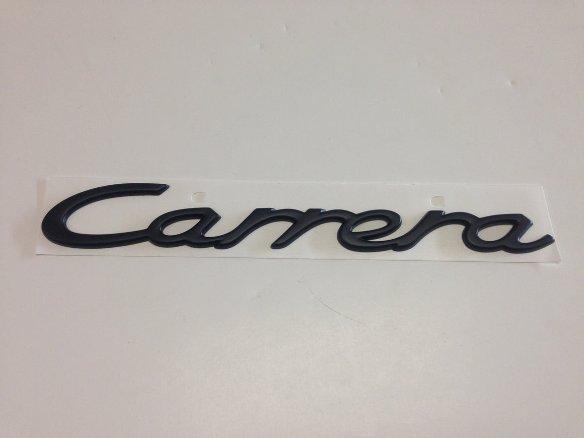 (New) 911 Black "Carrera" Rear Engine Lid Emblem - 1984-98