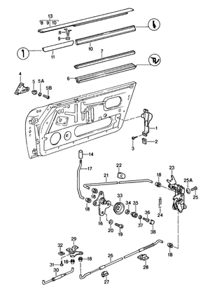 (New) 911/924/928 Door Handle Lock Rod Clip - 1965-98