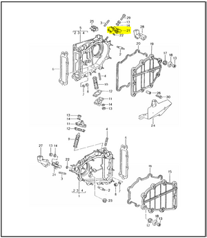 (New) 993 Oil Bridge For Chain Tensioner - 1995-98