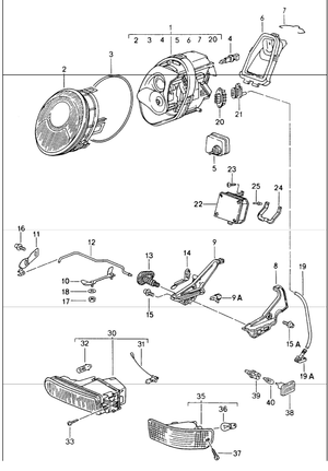 (New) 993 Drivers Side Headlight Assembly 1995-98