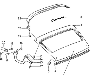 (New) 993 Right Spoiler Rubber Base - 1995-98