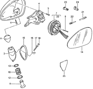 (New) 993 Passenger Side Mirror Base Seal - 1994-98
