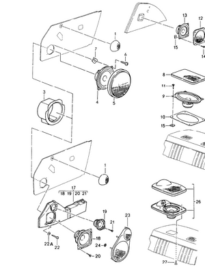 (New) 993 Mid Range Door Speaker - 1994-98