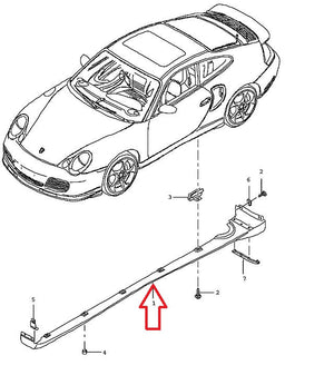 (New) 996 Right Rocker Panel Cover - 2001-05