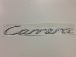 (New) 996 Silver "Carrera" Engine Lid Emblem - 1999-2004